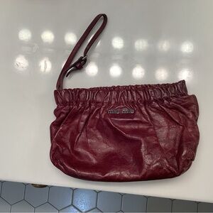 Elegant maroon Leather Clutch